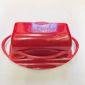 Butterie Butter Dish Holder Red Kitchen Concepts Flip Top Lid